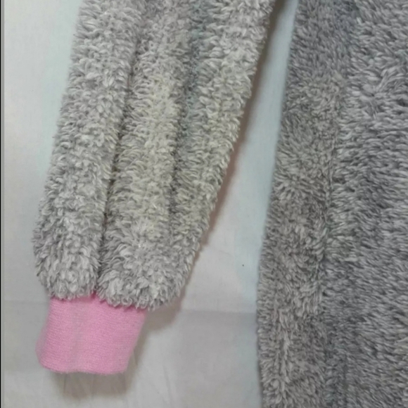 Breakfast In Bed Adult S One Piece Plush Bear Zip-Up Hooded Pajamas Union Suit - Picture 6 of 8